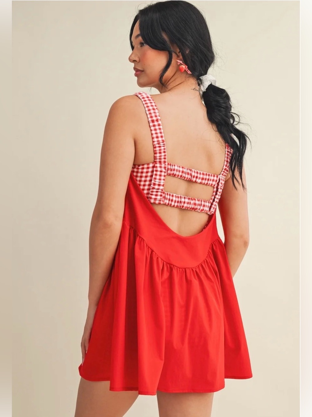 ✨❤️NWOT Twice as Nice Romper & Mini Dress in Ruby Gingham❤️✨